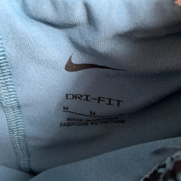 Nike Womens Dri-FIT Mid-Rise 2-in-1 Spellout Running Shorts Blue/Black Logo M - Picture 3 of 10